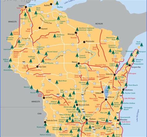 NORTH COUNTRY TRAIL MAP WISCONSIN - Map - Travel - Holiday - Vacations