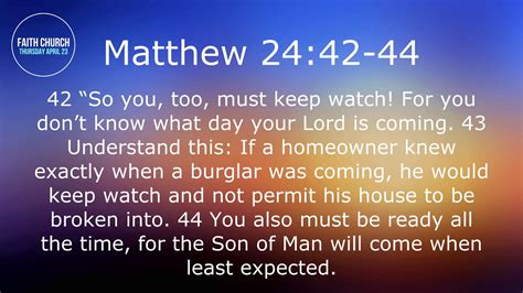 Matthew 24:42-44 Devotional - YouTube