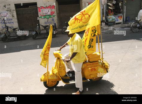 Telugu desam party flag hi-res stock photography and images - Alamy