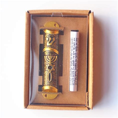 Religion Jewish Mezuzah Case Hand made Mezuza With Torah parchment scroll Mezuzah-in Jewelry ...