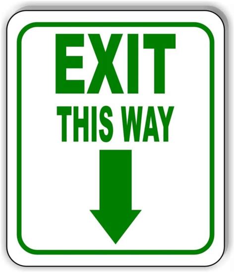 EXIT THIS WAY DIRECTIONAL GREEN 8 Arrow Variations Metal Aluminum ...