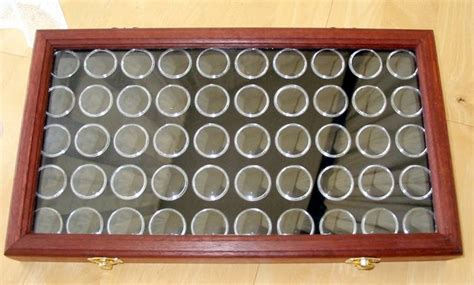 Gemstone Display case Solid Jarrah 50 Gem Jar Inserts