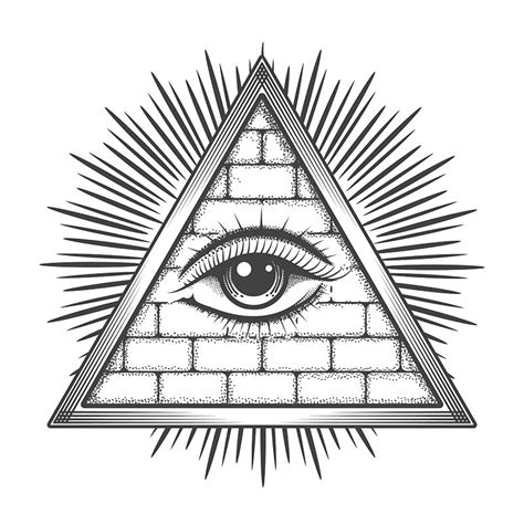 All Seeing Eye Pyramid Masonic Symbol By Olena1983 | TheHungryJPEG