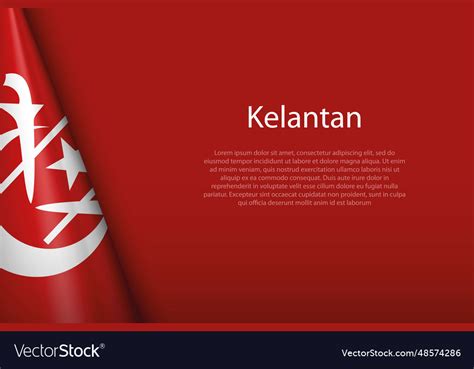 Flag kelantan state of malaysia isolated on Vector Image