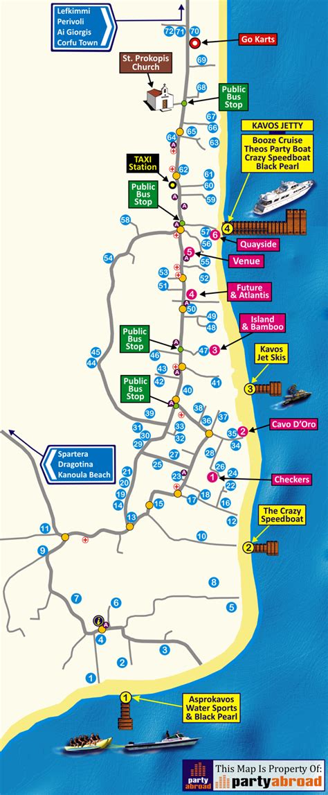 PartyAbroad: Kavos Map.