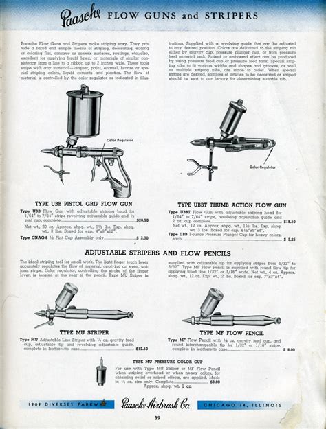 The Airbrush History: 1942 Paasche Air Brush Co. Catalog