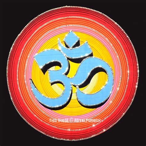 Meditation Hindu Spiritual OM (AUM) Cloth Poster Wall Hanging - RoyalFurnish.com