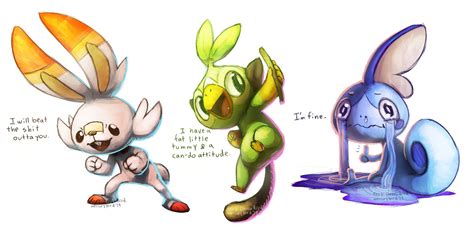 Galar Starters by mercurybird on DeviantArt