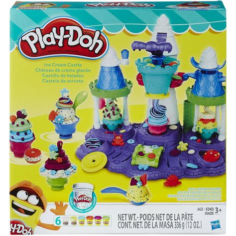 Play-Doh Ice Cream Castle Food Set with 6 Cans of Play-Doh - Walmart.com - Walmart.com