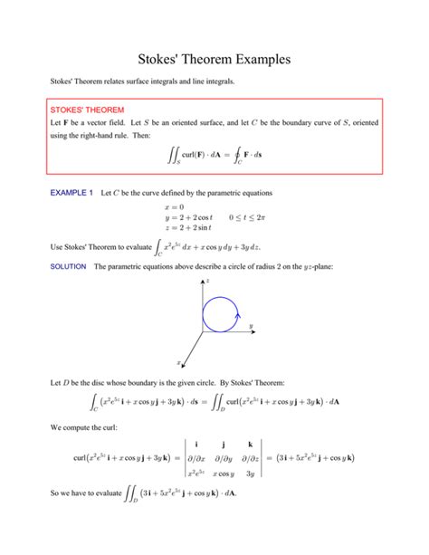 Stokes` Theorem Examples