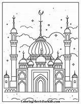 Mosque Coloring Pages Free Printables  Sheets For Kids sketch template