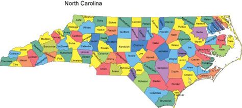 North Carolina PowerPoint Map - Counties