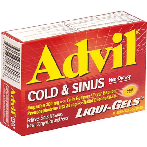 Advil Liqui-Gels Cold & Sinus, Non-Drowsy, Liquid Filled Capsules | Stuffing | Foodtown