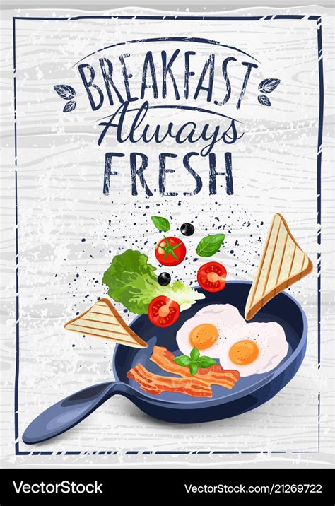 Breakfast poster Royalty Free Vector Image - VectorStock