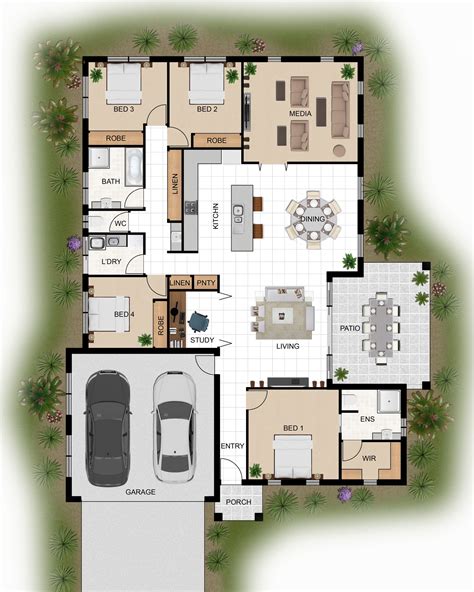 2D colour floor plan for a home building company - Innisfail QLD | Architectural floor plans ...