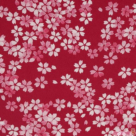 Kokka textured japanese kimono fabric red pink white sakura Fabric by ...