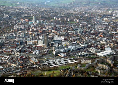 panoramic aerial view of the Sheffield city skyline Stock Photo - Alamy