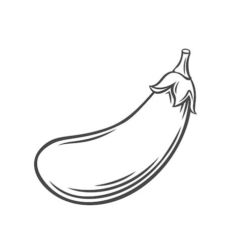 Premium Vector | Eggplant vegetable outline icon, drawing monochrome illustration