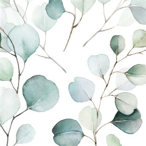 Watercolor Eucalyptus Leaves Removable Wallpaper | Etsy