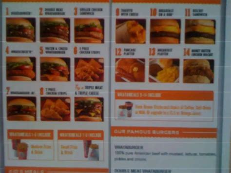 Whataburger Menu, Menu for Whataburger, Brownsville, Brownsville - Urbanspoon/Zomato