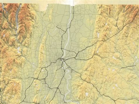 Relief Map of Connecticut - Topographic Elevation Map with Shaded Reli ...