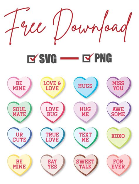 Conversation Hearts Free SVG Bundle | BundleSVG