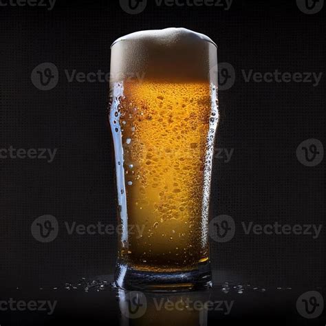 a glass of beer on black background 16476263 Stock Photo at Vecteezy