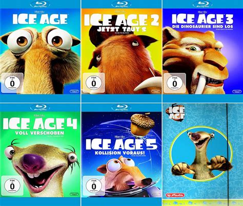 Ice Age 1 - 5 Collection 5 Blu-ray Set + a Portfolio Sid Design No Box Set: Amazon.co.uk: DVD ...