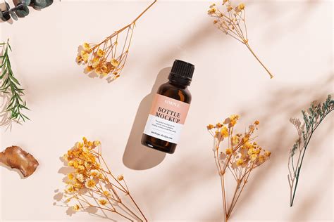 Simple essential oil bottle mockup - Mockups Design