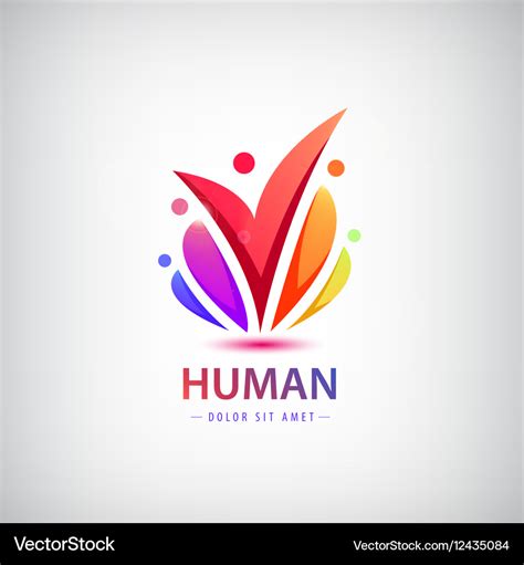 Human logo group of people colorful icon Vector Image