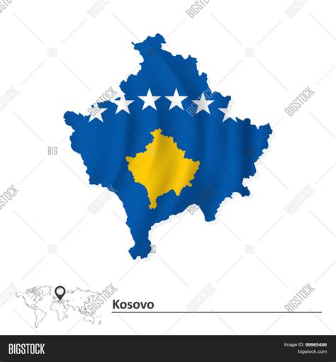 Map Kosovo Flag - Vector & Photo (Free Trial) | Bigstock