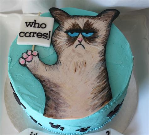 Angry Cat Birthday Cakeits Your Birthdaywho Cares - CakeCentral.com