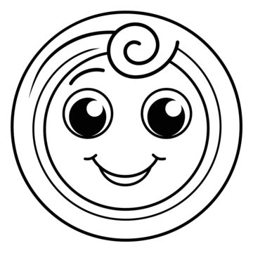 Smiley Face Coloring Pages Cartoon Outline Sketch Drawing Vector, Car Drawing, Cartoon Drawing ...