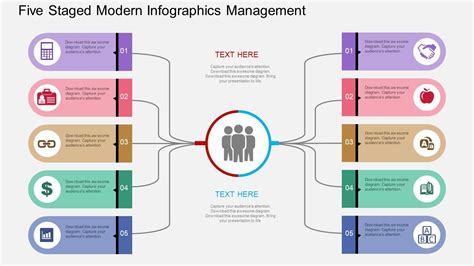 Five Staged Modern Infographics Management Flat Powerpoint Design | Presentation Graphics ...