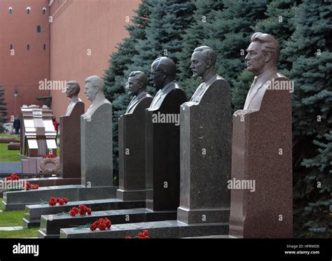 Busts of famous communist leaders, including Stalin and Trotsky Stock ...