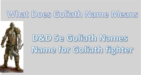 The D&D 5e Goliath Names | Name for Goliath fighter for 2024 - Complete List | ATLSCI