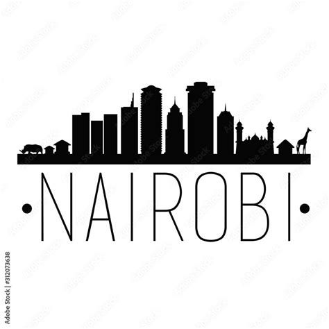 Nairobi Kenya. City Skyline. Silhouette City. Design Vector. Famous Monuments. Stock Vector ...