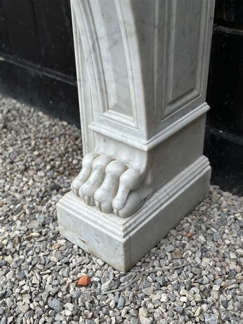 Proantic: White Carrara Marble Fireplace Circa 1880