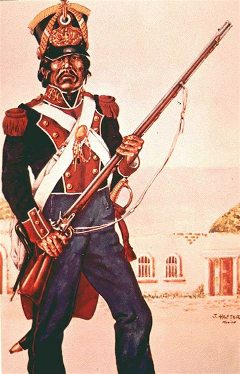 Mexican Uniforms 1836 MATAMOROS BATTALION FLAG Joseph Hefter, "Mexican Sargeant, Matamoros ...