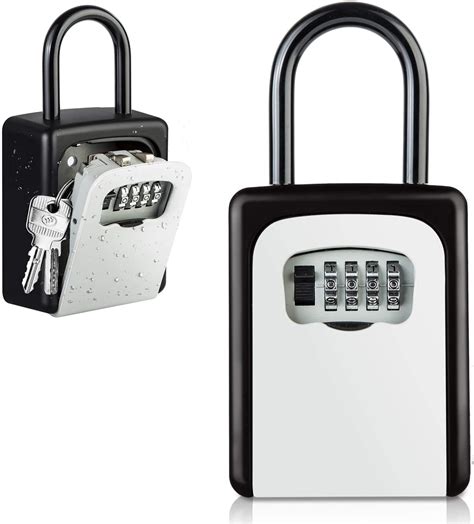 Key Lock Box with Hook, [Updated Version][Wall Mounted] Combination Key ...