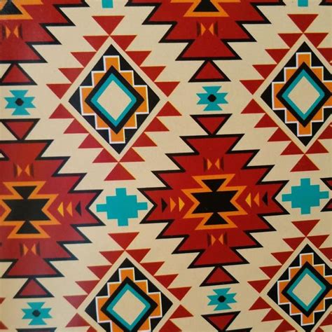 Rust and Turquoise Southwest Tribal Print 100% Cotton | Native american quilt, Native american ...