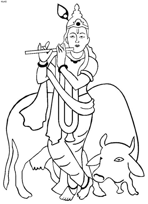 Free Krishna Coloring Page, Download Free Krishna Coloring Page png ...