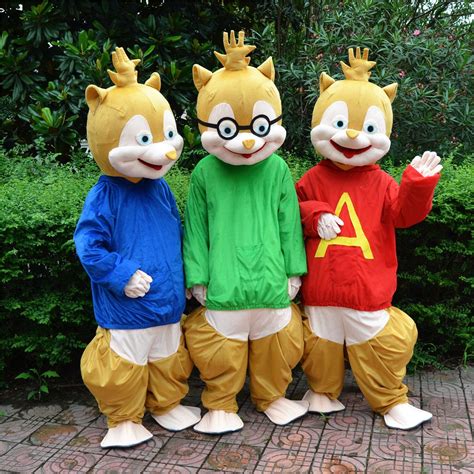 2018 High Quality Alvin And The Chipmunks Mascot Costume Chipmunks Cospaly Cartoon Character ...