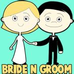 How to Draw Cartoon Bride and Groom Step by Step Drawing Tutorial for Kids – How to Draw Step by ...