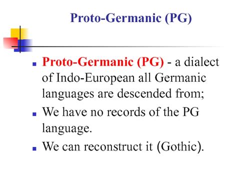 The Germanic Languages. Proto-Germanic. Old English. Phonology презентация, доклад