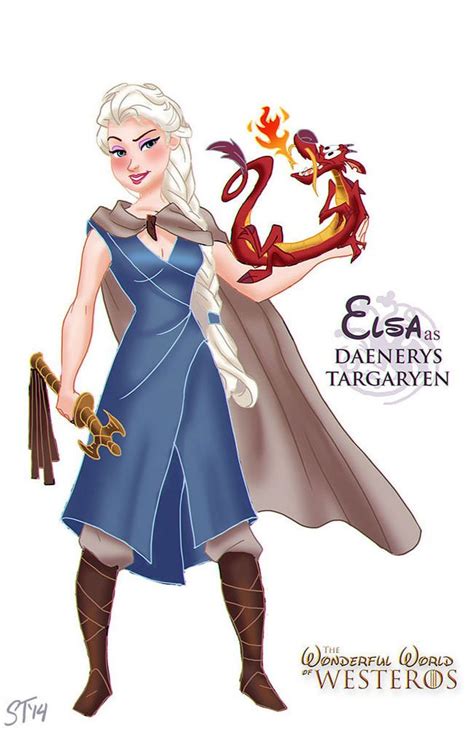 Disney Queen as Game Of Thrones character: Elsa as Daenerys Targaryen