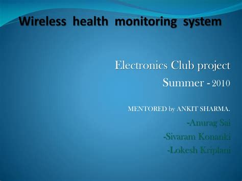 PPT - Wireless health monitoring system PowerPoint Presentation, free ...