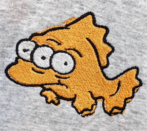 Simpsons 3 Eyed Fish Embroidered T-shirt Unisex - Etsy UK