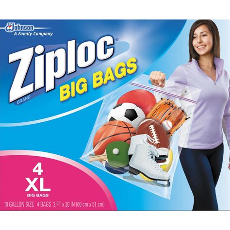 Ziploc 10 gal. XL Plastic Storage Bag with Double Zipper (32-Bag Pack ...