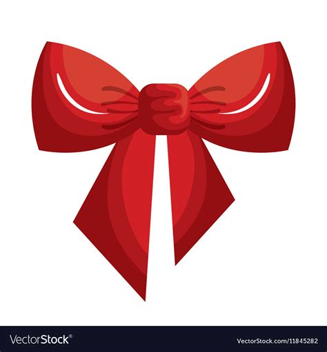 Christmas bow ribbon icon Royalty Free Vector Image